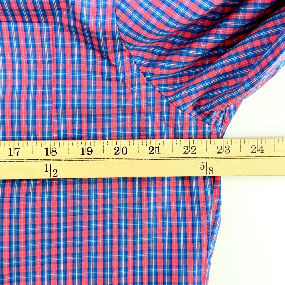 Southern Tide Shirt Mens M Dark Pink Blue New Classic Fit Plaid Cotton 2179 - Picture 10 of 12